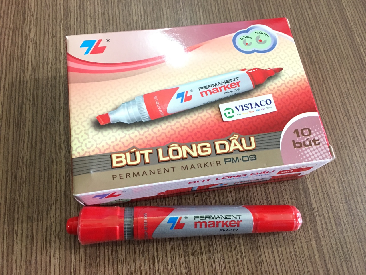 Bút lông dầu-PM09 đỏ Thiên Long