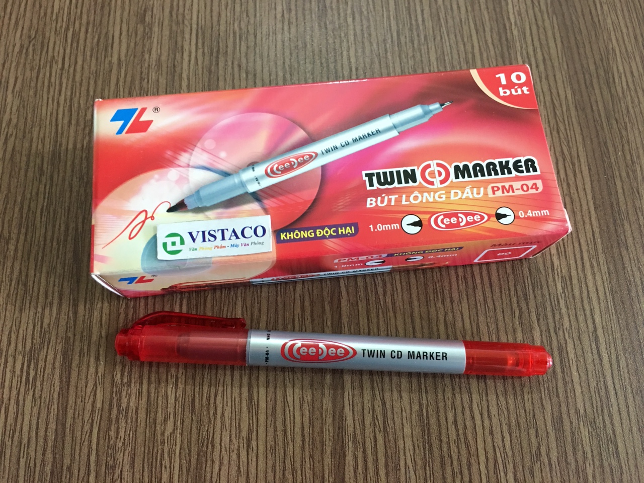 Bút lông dầu PM-04 đỏ CeeDee Thiên Long